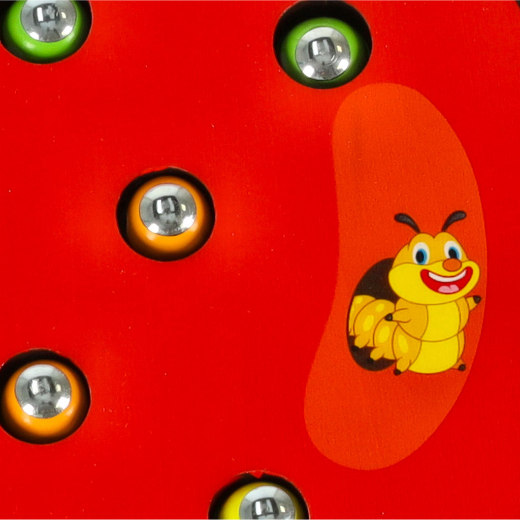 Magnetic Caterpillar Catching Game Wooden Apple Montessori Toy