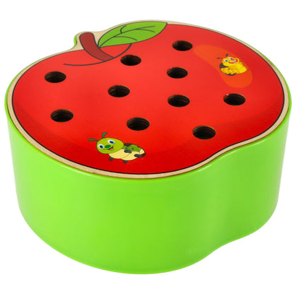 Magnetic Caterpillar Catching Game Wooden Apple Montessori Toy