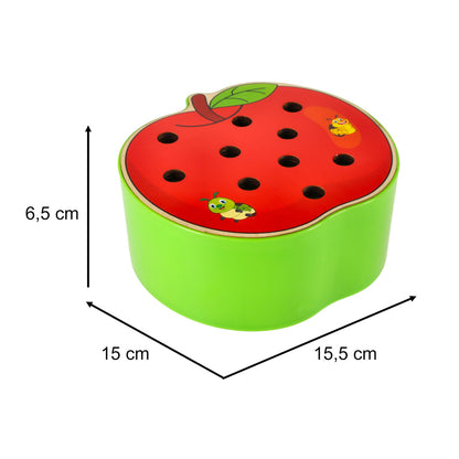 Magnetic Caterpillar Catching Game Wooden Apple Montessori Toy