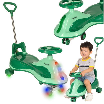 Gravity Ride-On Toy for Kids with LED Wheels - Green