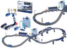 92-Piece Police Train Set with Cars & Helicopter