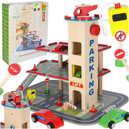LULILO Benino Wooden Multi-Level City Parking Garage