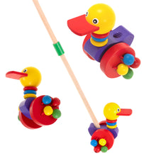 Wooden Push Along Duck Toy for Toddlers
