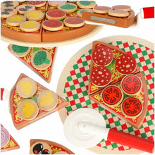 Wooden Pizza Play Food Set for Kids – 27 Pieces