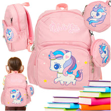 Kids Unicorn Backpack – Pink Preschool Backpack with Front Pouch
