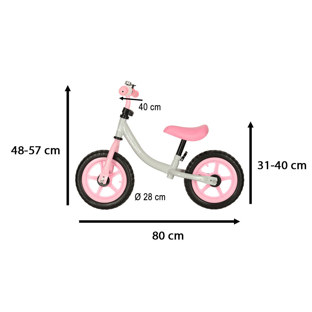 TRIKE FIX Balance Bike Grey-Pink for Kids 2–4 Years