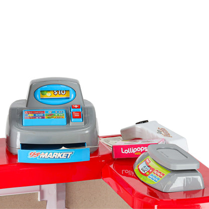 Kids Supermarket Play Set with Cash Register & Shopping Cart 47PCS