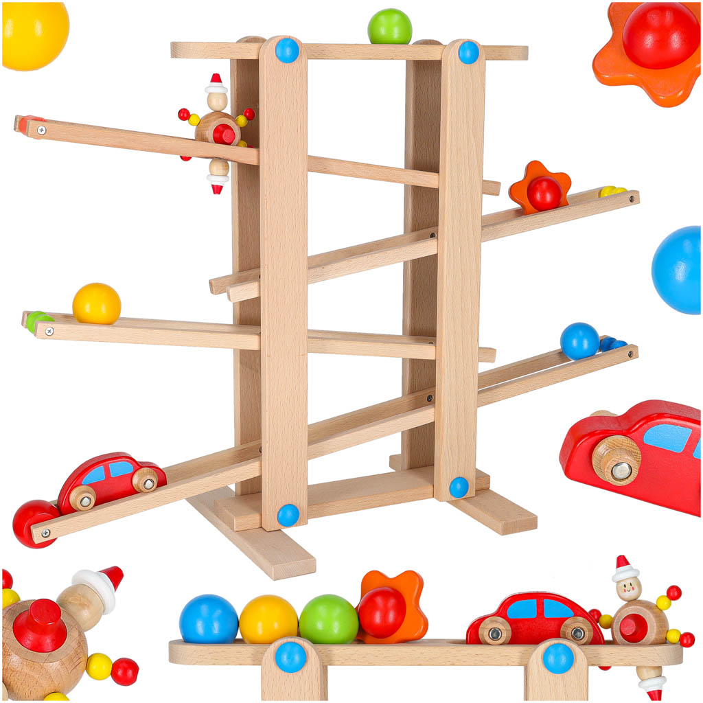 Wooden Marble Run Ball Track Montessori Toy
