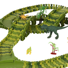 Dinosaur Racing Track Set – 240 Pieces with Car & Figures