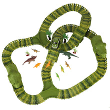Dinosaur Racing Track Set – 240 Pieces with Car & Figures